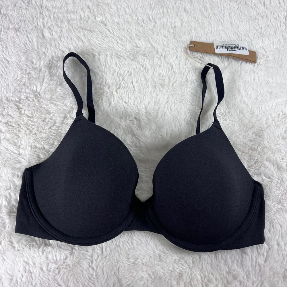 Skims‎ Fits Everybody T-Shirt Bra Onyx Black Underwire Size 32C BR-UWR-2294 NEW